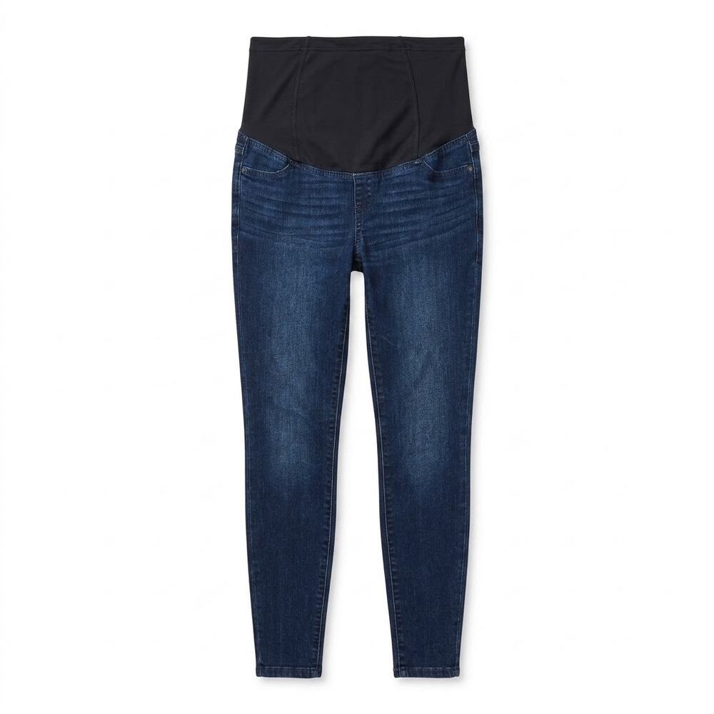 Isabel Maternity Skinny Jeans Blue Dark Wash Belly Panel Stretch Womens 2 26R